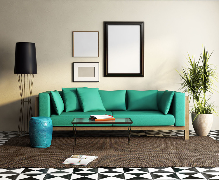 Green sofa